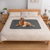 fuguitex Su geçirmez Köpek Yatak Örtüsü Evcil Hayvan Mobilyaları Yatak Kanepe Kanepe için Köpek Battaniyesi Ters Çevrilebilir Keten Doku (40 "* 50", Koyu Gri + Koyu Gri)