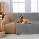 fuguitex Su geçirmez Köpek Yatak Örtüsü Evcil Hayvan Mobilyaları Yatak Kanepe Kanepe için Köpek Battaniyesi Ters Çevrilebilir Keten Doku (52 "* 82", Açık Gri + Açık Gri)