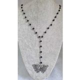 Fugusugu Siyah Boncuk Gothic Butterfly Kolye