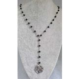 Fugusugu Siyah Boncuk Gothic Pentagram Kolye