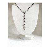 Fugusugu Siyah Boncuk Jesus Cross Gothic Kolye