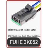 Fuhe Oto 3K052 3 Pin Oto Elektrik Tesisat Soketi