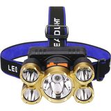 Fuji 150W Ultra Güçlü LED Şarjlı 5 LED 5x Cree LED Kafa Feneri Avcı Feneri Balıkçı Kamp Feneri