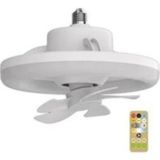 Fuji Led 360 Derece Dönen Tavan Vantilatörü 3 Renk Işık E27 Akıllı Fan Uzaktan Kumandalı