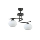 Fuji Modern Dekoratif Salon - Mutfak - Yatak Odası Siyah Renk Camlı 2 Li Avize