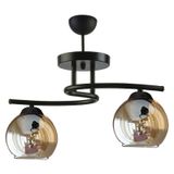 Fuji Modern Dekoratif Siyah Renk Bal Camlı Salon - Mutfak - Yatak Odası 2 li Avize