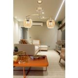 Fuji Modern Tasarım Eskitme Kasa Bal Camlı Salon - Mutfak - Yatak Odası 2 li Avize