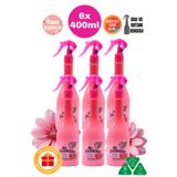 FUJI Soft Oda Spreyi 400 ml - 6'lı Eko Paket | Air Freshener Neon Pembe Çiçekler Oda Kokusu