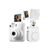 Fujifilm Instax mini 12 Beyaz Fotoğraf Makinesi-10'lu Film-Çerçeve-Kare Albüm ve Deri Kılıf Seti