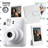 Fujifilm Instax Mini 12 Beyaz Fotoğraf Makinesi-10'lu Film-Çerçeve ve Kare Albüm SETI-FOTSI198-S4-10-KA-C - Beyaz-Gri