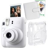 Fujifilm Instax Mini 12 Beyaz Fotoğraf Makinesi + 10'lu Film Kare Albüm ve Şeffaf Kılıf Seti - Standart