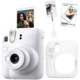 Fujifilm Instax Mini 12 Beyaz Fotoğraf Makinesi + 10'lu Film Kıskaçlı Resim Standı ve Silikon Kılıf Seti - Standart