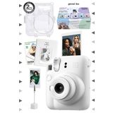Fujifilm Instax mini 12 Beyaz Fotoğraf Makinesi-10'lu Film-Kıskaçlı Stand-PVC Albüm ve Simli Pleksi Kılıf Set