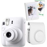 Fujifilm Instax Mini 12 Beyaz Fotoğraf Makinesi + 10'lu Film Mini Albüm ve Deri Kılıflı - Standart