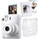 Fujifilm Instax Mini 12 Beyaz Fotoğraf Makinesi + 10'lu Film Mini Albüm ve Şeffaf Kılıf Seti - Standart