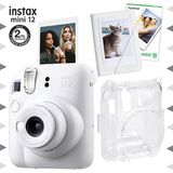 Fujifilm Instax Mini 12 Beyaz Fotoğraf Makinesi - 10'lu Film - Mini Albüm Ve Şeffaf Kılıf Seti