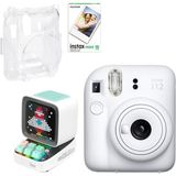 Fujifilm Instax Mini 12 Beyaz Fotoğraf Makinesi + 10'lu Film-Şeffaf Kılıf ve Divoom Ditoo Pro Beyaz Uyarlanabilir Piksel Ekranlı Bluetooth Hoparlör - Standart