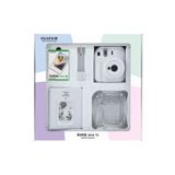 Fujifilm Instax mini 12 Beyaz Fotoğraf Makinesi 10'lu Film Simli Pleksi Kılıf PVC Albüm ve Kıskaçlı Resim Sta