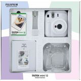 Fujifilm Instax Mini 12 Beyaz Fotoğraf Makinesi + 10'lu Film Simli Pleksi Kılıf Pvc Albüm ve Kıskaçlı Resim Standı Bundle Box - Standart