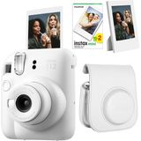Fujifilm Instax Mini 12 Beyaz Fotoğraf Makinesi + 20'li Film Çerçeve ve Deri Kılıf Seti - Standart