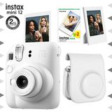 Fujifilm Instax Mini 12 Beyaz Fotoğraf Makinesi - 20'li Film - Çerçeve Ve Deri Kılıf Seti