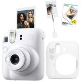 Fujifilm Instax Mini 12 Beyaz Fotoğraf Makinesi + 20'li Film Kıskaçlı Resim Standı ve Silikon Kılıf Seti - Standart