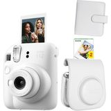 Fujifilm Instax Mini 12 Beyaz Fotoğraf Makinesi + 20'li Film ve Deri Çanta Albüm Hediye Seti - Standart
