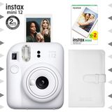 Fujifilm Instax Mini 12 Beyaz Fotoğraf Makinesi - 20'li Film ve Laporta Albüm Seti ile Sabit Flaş