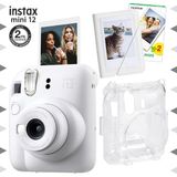Fujifilm Instax Mini 12 Beyaz Fotoğraf Makinesi 20'li Film ve Şeffaf Kılıf Seti ile Kullanımı Kolay