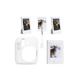 Fujifilm Instax mini 12 Beyaz Slikon Kılıf Mini 28'li Albüm ve Fotoğraf Çerçeveleri Aksesuar Seti