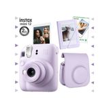 Fujifilm Instax Mini 12 Fotoğraf Makinesi + 10'lu Film + Mini Albüm + Deri Kılıf Seti Lila lila