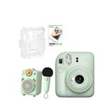 Fujifilm Instax Mini 12 Fotoğraf Makinesi + 10'lu Film Şeffaf Kılıf Ve Divoom Fairy Ok Karaoke Mikrofonlu Fm Radyolu Bluetooth Hoparlör Seti - Yeşil