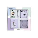 Fujifilm Instax mini 12 Lila Fotoğraf Makinesi 10'lu Film Simli Pleksi Kılıf PVC Albüm ve Kıskaçlı Resim Stan