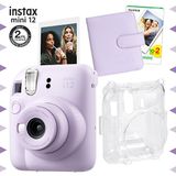 Fujifilm Instax Mini 12 Lila Fotoğraf Makinesi 20'li Film Kare Albüm ve Şeffaf Kılıf Seti