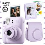 Fujifilm Instax Mini 12 Lila Fotoğraf Makinesi 20'li Film Mini Albüm ve Deri Kılıf Seti