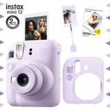 Fujifilm Instax Mini 12 Lila Fotoğraf Makinesi - 20'li Film ve Silikon Kılıf Seti ile Pratik Kullanım