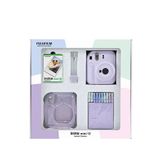 Fujifilm Instax Mini 12 Lila Fotoğraf Makinesi Bundle Box + 10'lu Film Simli Pleksi Kılıf Mandal Kıskaçlı Resim Standlı
