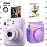 Fujifilm Instax Mini 12 Lila Şipşak Fotoğraf Makinesi-20'li Film ve Parlak Kılıf Seti