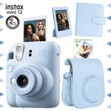 Fujifilm Instax mini 12 Mavi Fotoğraf Makinesi-10'lu Film-Çerçeve-Kare Albüm ve Deri Kılıf Seti