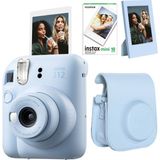 Fujifilm Instax Mini 12 Mavi Fotoğraf Makinesi + 10'lu Film Çerçeve ve Deri Kılıf Seti - Standart