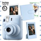 Fujifilm Instax Mini 12 Mavi Fotoğraf Makinesi-10'lu Film-Çerçeve ve Kare Albüm Seti