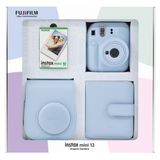Fujifilm Instax mini 12 Mavi Fotoğraf Makinesi 10'lu Film Kare Albüm ve Deri Kılıf Bundle Box