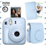 Fujifilm Instax mini 12 Mavi Fotoğraf Makinesi-10'lu Film-Laporta Albüm ve Deri Kılıf Seti