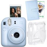 Fujifilm Instax Mini 12 Mavi Fotoğraf Makinesi + 10'lu Film Laporta Albüm ve Şeffaf Kılıf Seti - Standart