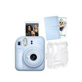 Fujifilm Instax mini 12 Mavi Fotoğraf Makinesi-10'lu Film-Laporta Albüm ve Şeffaf Kılıf Seti