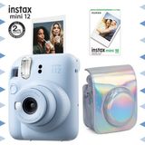 Fujifilm Instax Mini 12 Mavi Fotoğraf Makinesi 10'lu Film ve Parlak Kılıf Seti