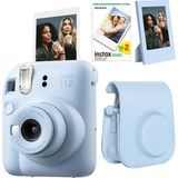 Fujifilm Instax Mini 12 Mavi Fotoğraf Makinesi + 20'li Film Çerçeve ve Deri Kılıf Seti - Standart