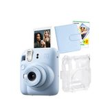 Fujifilm Instax Mini 12 Mavi Fotoğraf Makinesi + 20'li Film Kare Albüm Ve Şeffaf Kılıf Seti