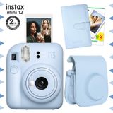 Fujifilm Instax mini 12 Mavi Fotoğraf Makinesi-20'li Film-Laporta Albüm ve Deri Kılıf Seti