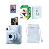 Fujifilm Instax Mini 12 Mavi Fotoğraf Makinesi 20'li Film ve Büzgülü Kılıf Seti ile 64'lü Albüm